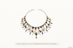 Statement Watercolor Necklace PNG Clipart Product Image 1