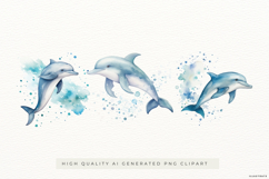Dolphin Watercolor Illustrations 3 PNGs Product Image 1