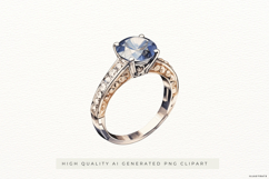 Luxury Watercolor Diamond Ring PNG Clipart Product Image 1