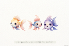 Cute Fantasy Fish Illustrations PNG Clipart Product Image 1