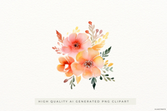Bright Floral Arrangement PNG Clipart Product Image 1