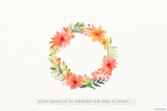 Floral Round Wreath PNG Clipart Product Image 1