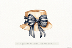 Parisian Hat PNG Clipart, Fashion Illustration with Ribbon Product Image 1