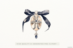 Parisian Brooch PNG Clipart, Vintage Jewellery Illustration Product Image 1