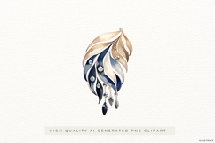 Parisian Feather PNG Clipart, Elegant Jewellery Illustration Product Image 1
