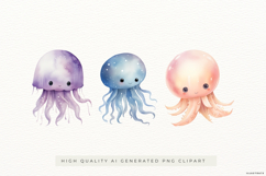 Cute Jellyfish Illustrations PNG Clipart Product Image 1