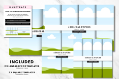 Canva Digital Paper Cover Template 4 Pattern Display Layout Product Image 2