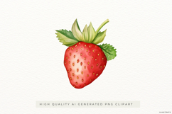 Watercolour Strawberry PNG Clipart Product Image 1