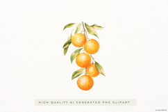 Watercolour Orange Cluster PNG Clipart Product Image 1