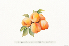 Watercolour Apricot Cluster PNG Clipart Product Image 1