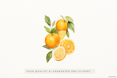Watercolour Orange Branch PNG Clipart Product Image 1