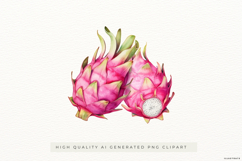 Watercolour Dragon Fruit PNG Clipart Product Image 1