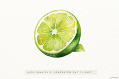 Watercolour Lime PNG Clipart Product Image 1