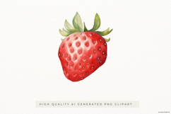 Watercolour Strawberry PNG Clipart Product Image 1