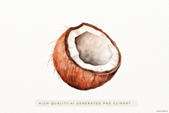 Watercolour Coconut PNG Clipart Product Image 1