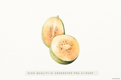 Watercolour Melon PNG Clipart Product Image 1
