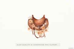 Western Saddle with Flowers PNG Clipart Product Image 1