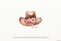 Cowboy Hat with Pink Flowers PNG Clipart Product Image 1
