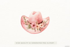 Cowboy Hat with Pink Flowers PNG Clipart Product Image 1