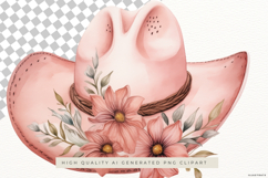 Cowboy Hat with Pink Flowers PNG Clipart Product Image 2