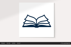Open Book SVG, Reading Study Education Clipart, School Product Image 1