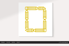 Pencil Frame SVG, School Border Clipart, Teacher Classroom Product Image 1