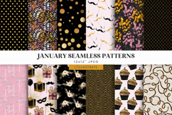 New Year Seamless Digital Papers 12 January JPG Patterns Product Image 1