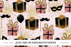New Year Seamless Digital Papers 12 January JPG Patterns Product Image 3