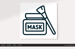 Self Care Face Mask SVG | Beauty Spa Jar and Brush Clipart Product Image 1