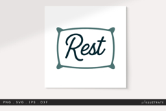 Rest SVG | Self Care Wellness Quote Clipart | Mindful Cricut Product Image 1