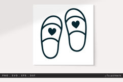 Slippers with Hearts SVG Cut File for Cosy Home and Self Product Image 1
