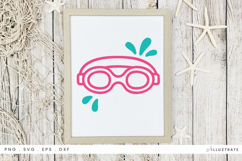 Swim Glasses SVG File Summer Cricut Design Goggles Product Image 1