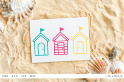 Beach Huts SVG Cut File Summer Clipart Product Image 1