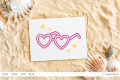 Heart Sunglasses SVG File Summer Accessory Clipart Product Image 1