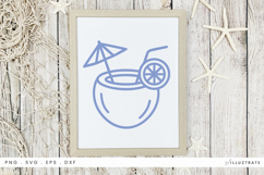 Coconut Drink SVG Cut File Summer Clipart Product Image 1