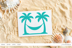 Hammock with Palm Tree SVG Cut File Summer Clipart Product Image 1
