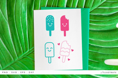 Popsicle Ice Lollies SVG Cut File Summer Clipart Product Image 1