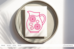 Jug of Lemonade SVG Cut File Summer Clipart Product Image 1