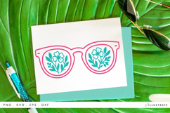 Sunglasses with Florals SVG File Summer Cricut Design Product Image 1