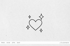 Heart with Stars SVG Cute Doodle Line Art for Crafts Product Image 1