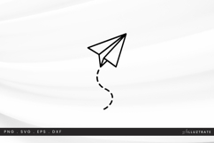 Paper Airplane SVG Simple Doodle Cut File Design Product Image 1