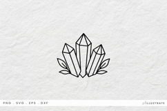 Crystals with Fern SVG Cut File Monoline Design Product Image 1