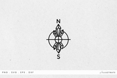 Crystal Compass SVG Cut File Mystical Line Art Design Product Image 1