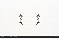 Laurel Fern SVG Cut File Botanical Line Art Design Product Image 1