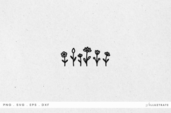 Flower Divider SVG Cut File Monoline Floral Design Product Image 1