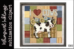 I Love Cows Patchwork Sublimation Product Image 1