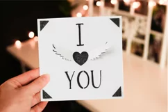 I Love You Valentine's Day Card with pop up wings Product Image 3