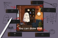 Halloween Scene Creator for Procreate 50 Stamps Product Image 2