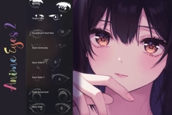 Procreate Anime Eyes Brushes Set Procreate Stamps Product Image 1