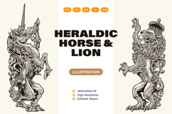 Heraldic Horse and Lion Product Image 1